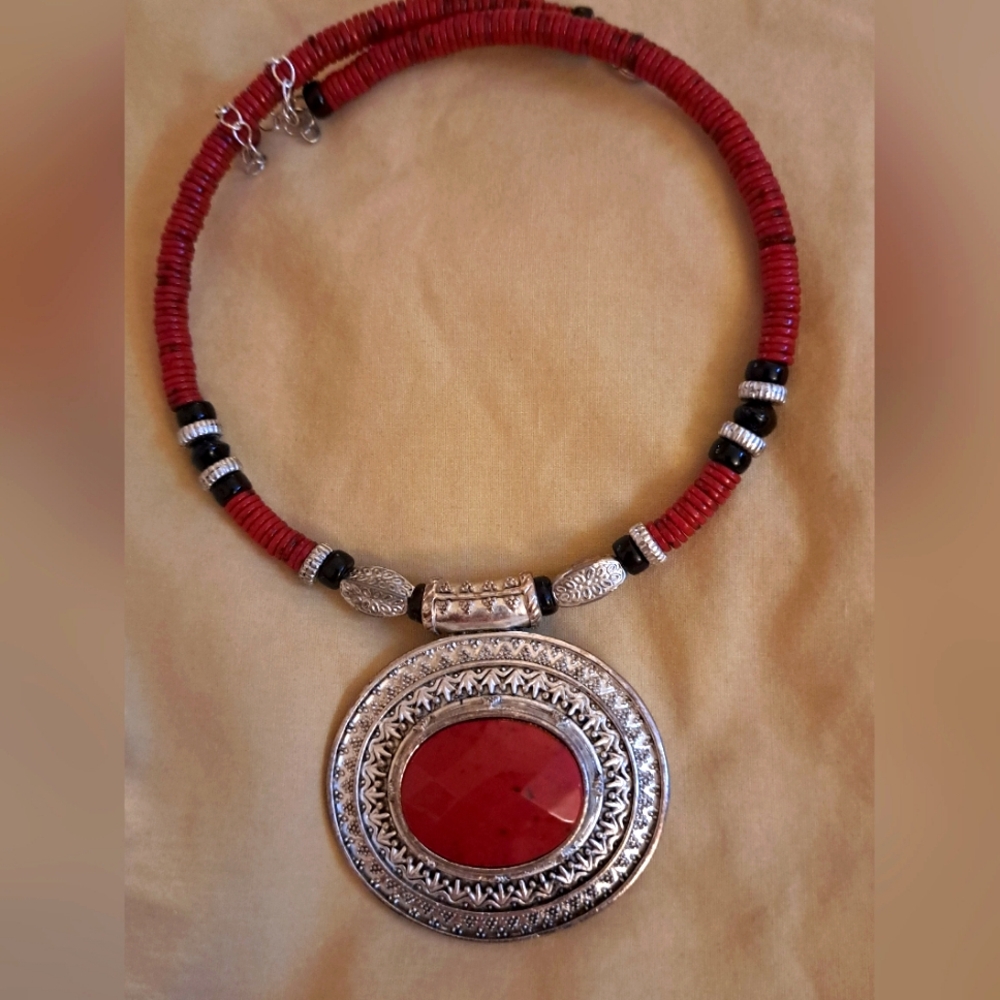 Red Tribal Necklace